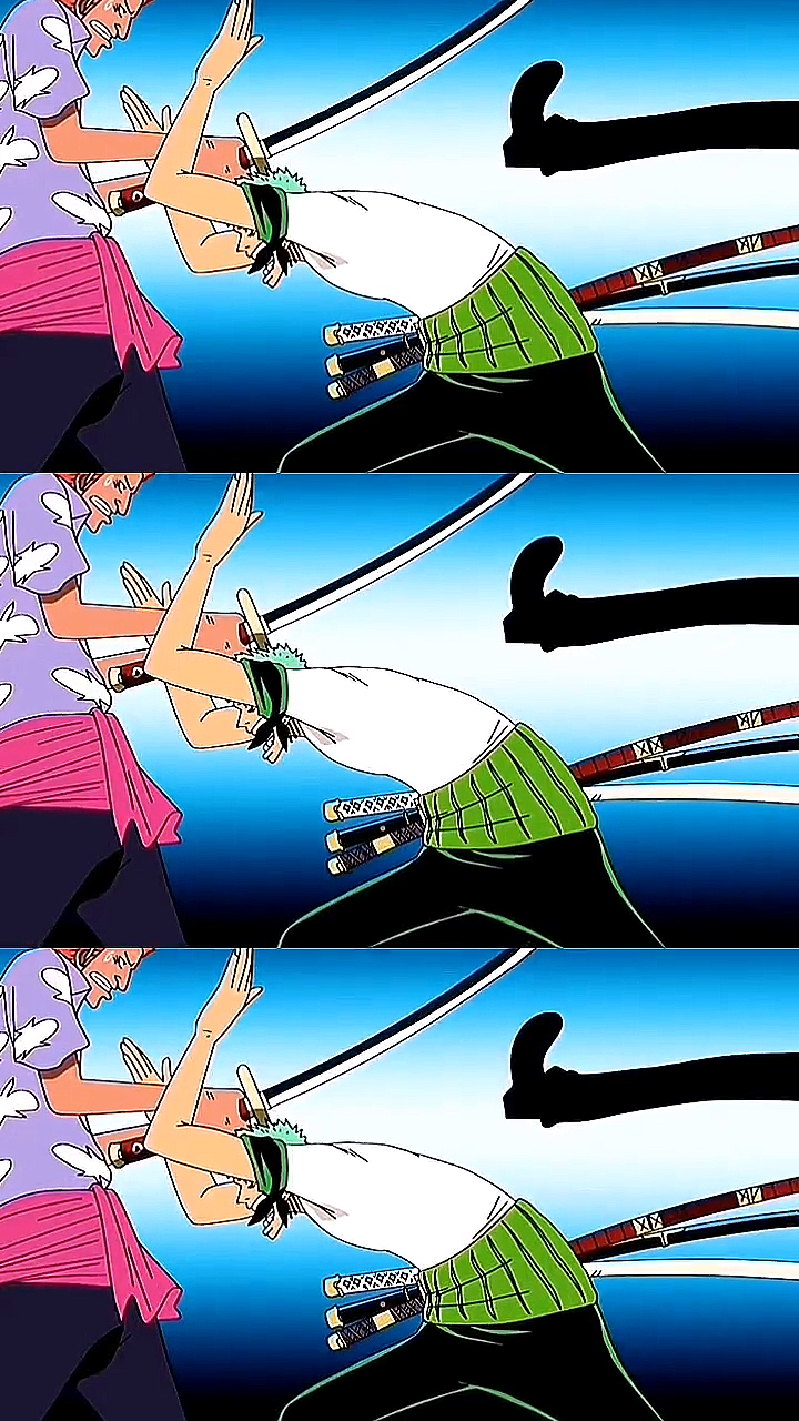 动漫#空手接白刃对于索隆来说太难了