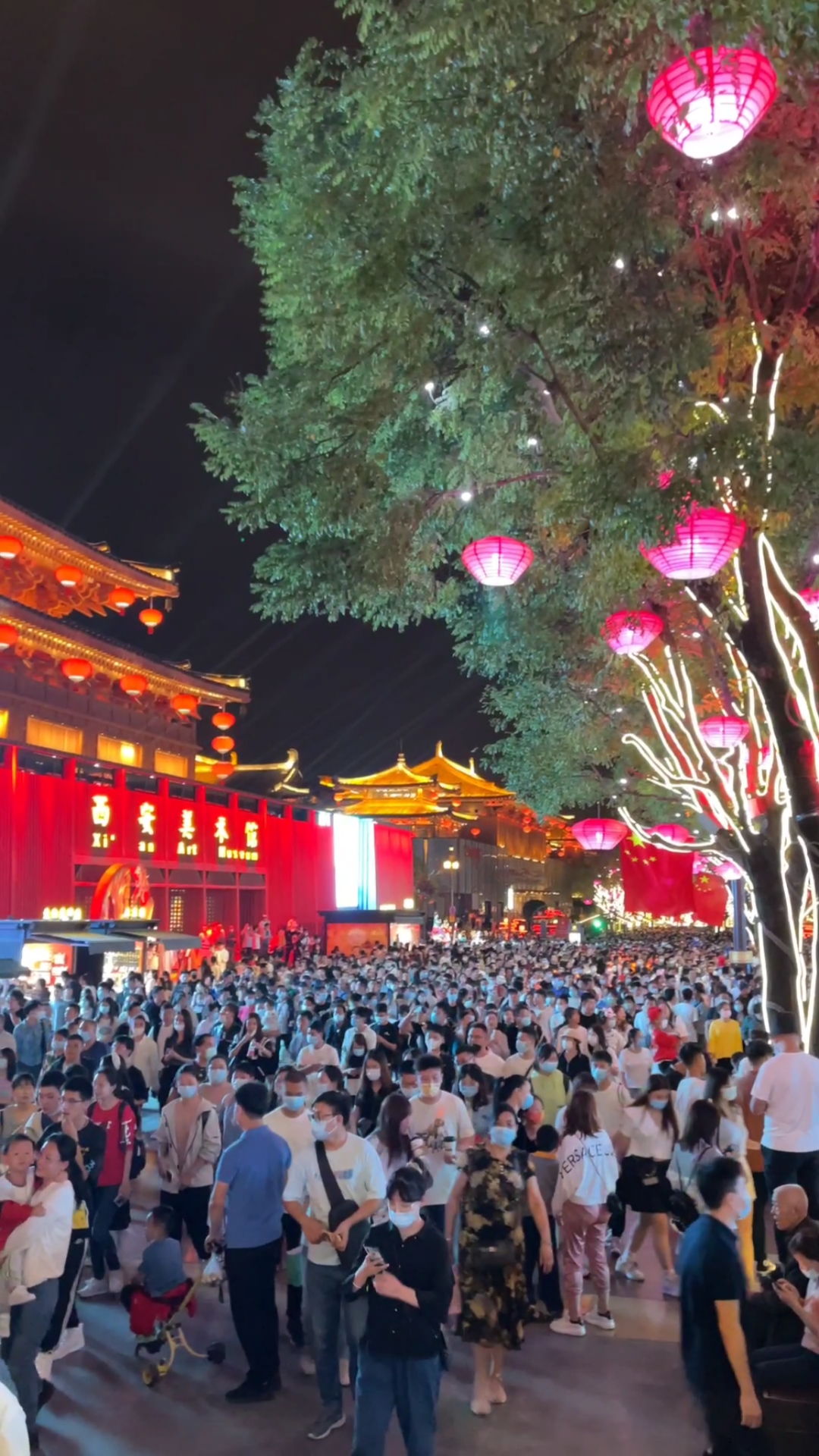 大唐不夜城#昨晚实拍热闹非凡的大唐不夜城,人山人海啊,仿佛让人回到
