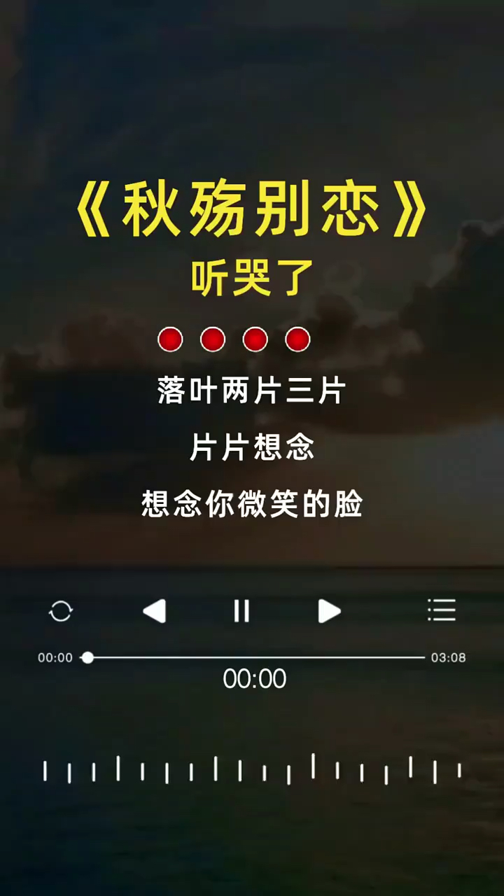 音乐秋殇别恋如果你回头我必在你身后可你从未转身因为你已经不属于我