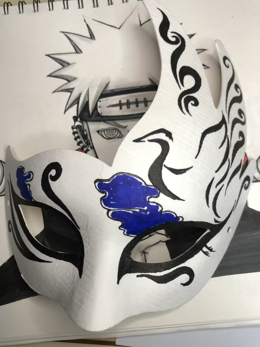 绘画#手绘新款式面具设计图案.