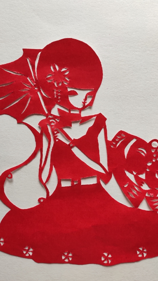 剪纸手工#手工剪纸:小女孩