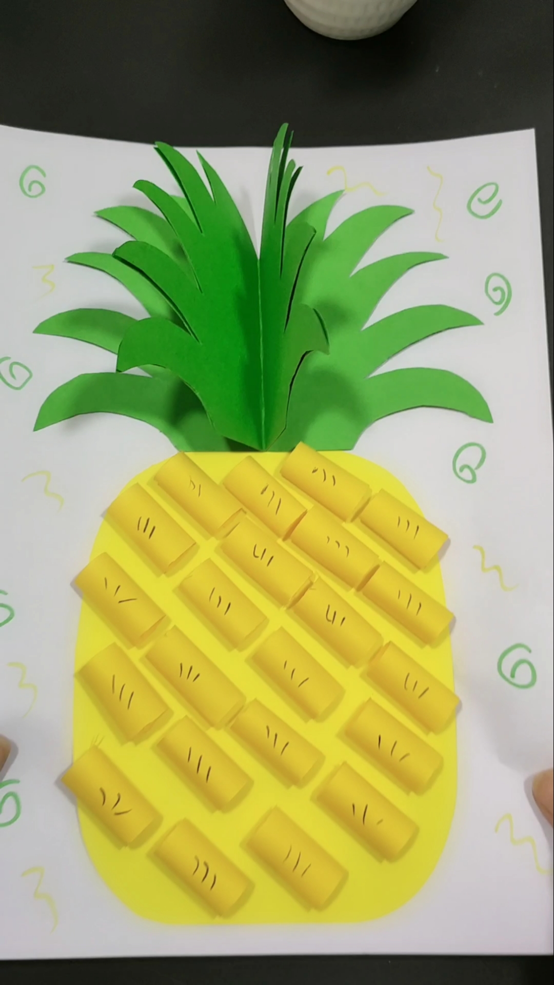 幼儿园创意手工贴画,大菠萝