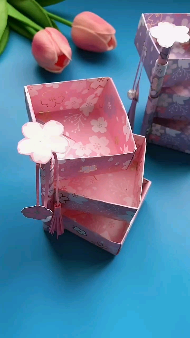 手工制作#多层收纳盒,可以用来装耳钉和戒子