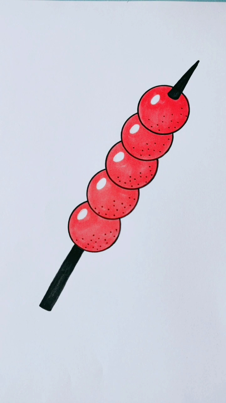 简笔画#硬币画糖葫芦,秒会-度小视