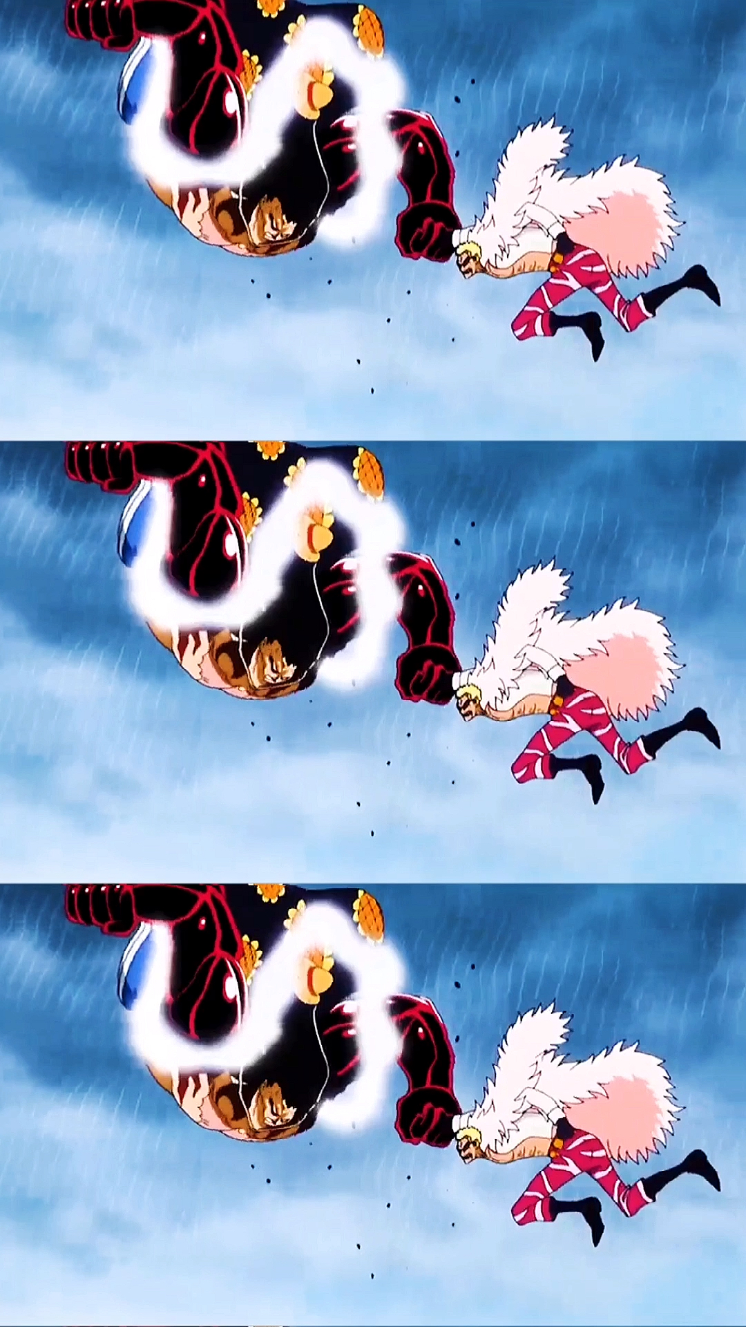 动漫#路飞与明哥对拳,明哥还是逊色了不少