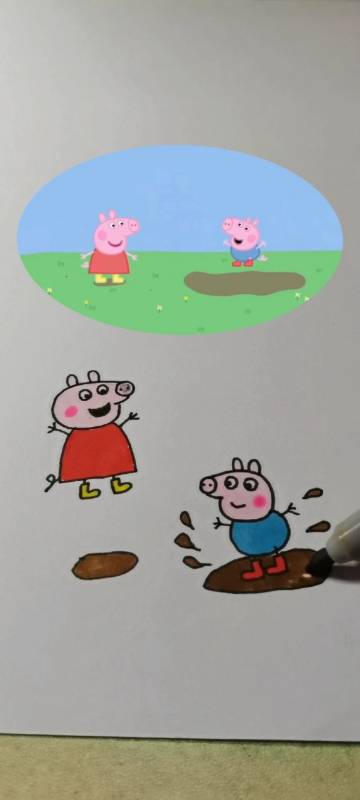 全民最牛手艺人#佩奇乔治跳泥坑