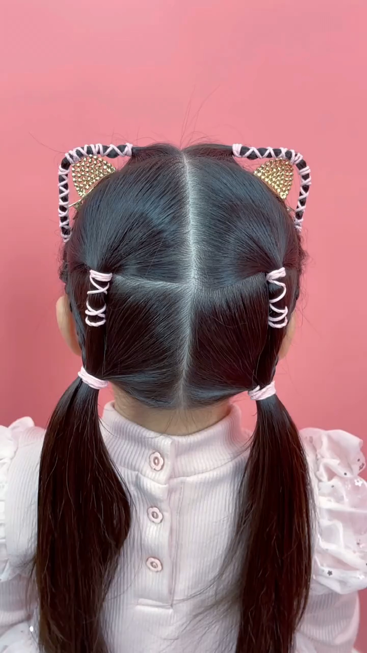 全民最火编发#儿童猫耳朵编发教程