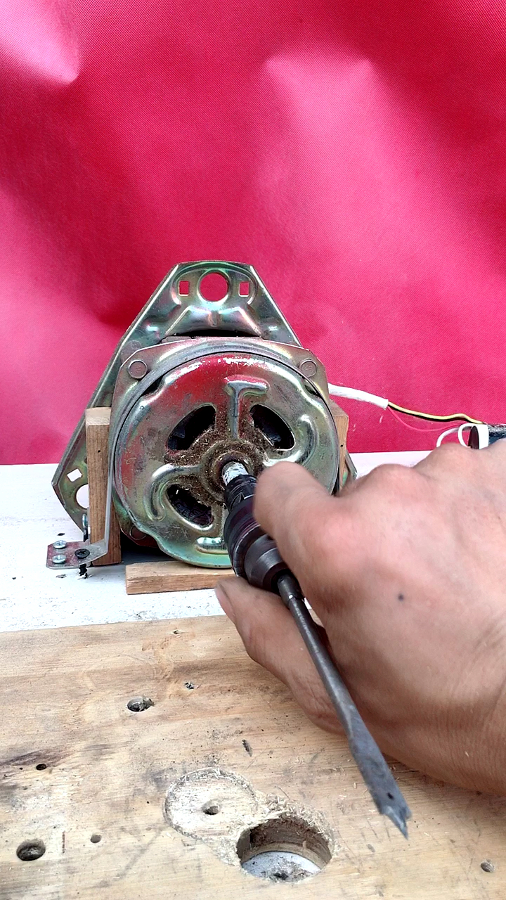 手工制作#废旧洗衣机电机改装电钻教程来了