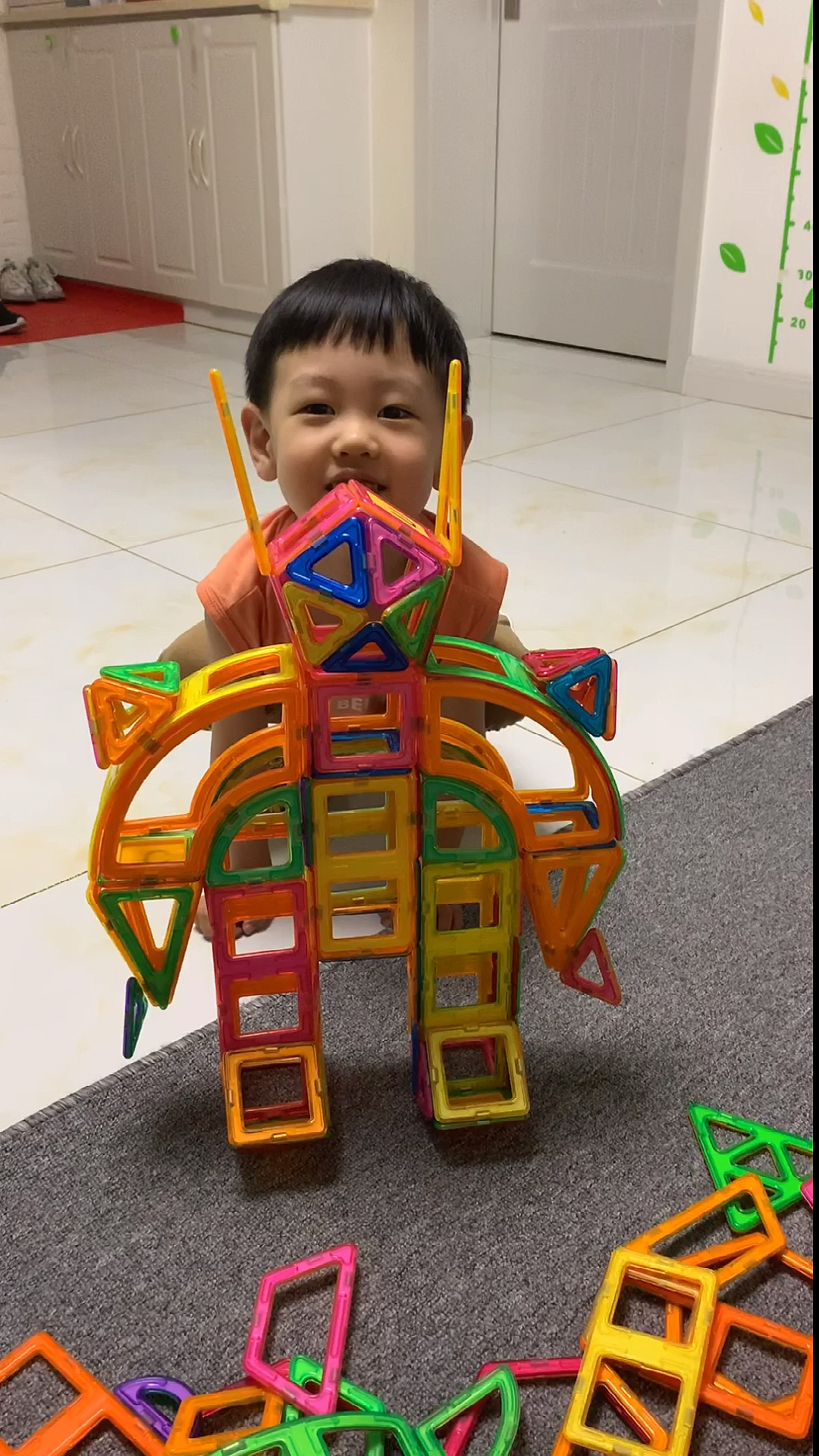 家有萌娃#磁力片变形金刚