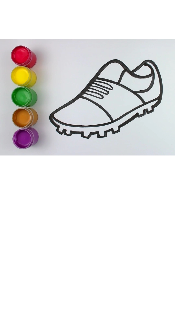 儿童绘画涂色#学画足球鞋并涂色-度小视