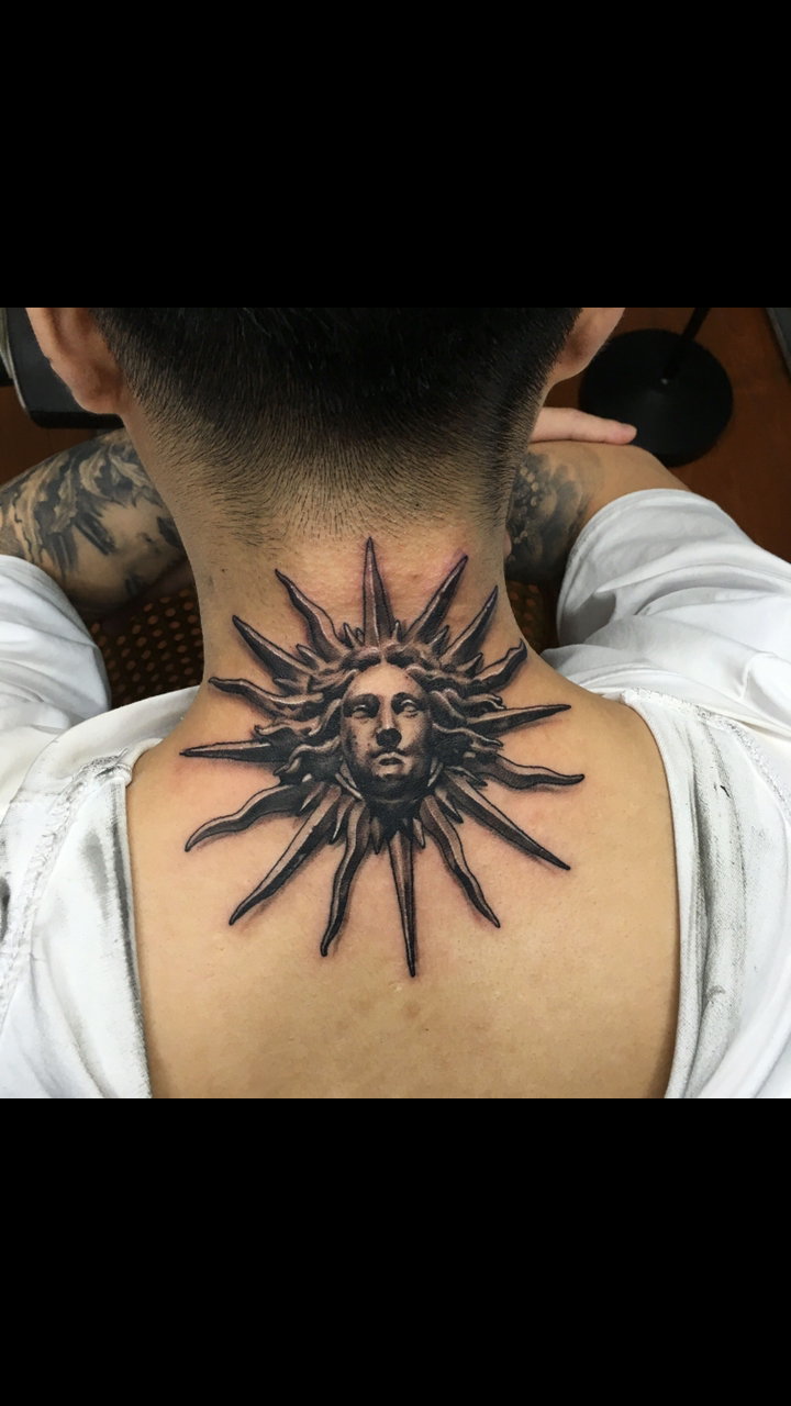 浮雕阿波罗tattoo立体浮雕纹身太阳神阿波罗-全民小视频