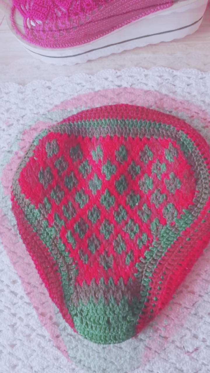 钩针的魅力#毛线电动车坐垫,结实耐用.