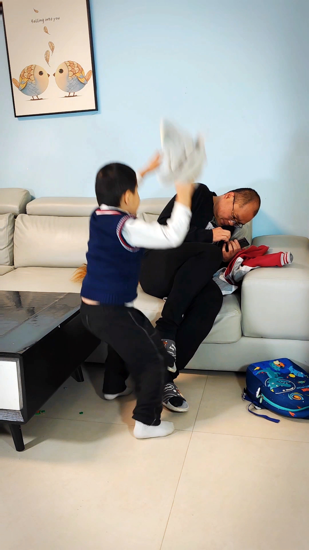 搞笑父子俩假如爸爸和孩子互换一下