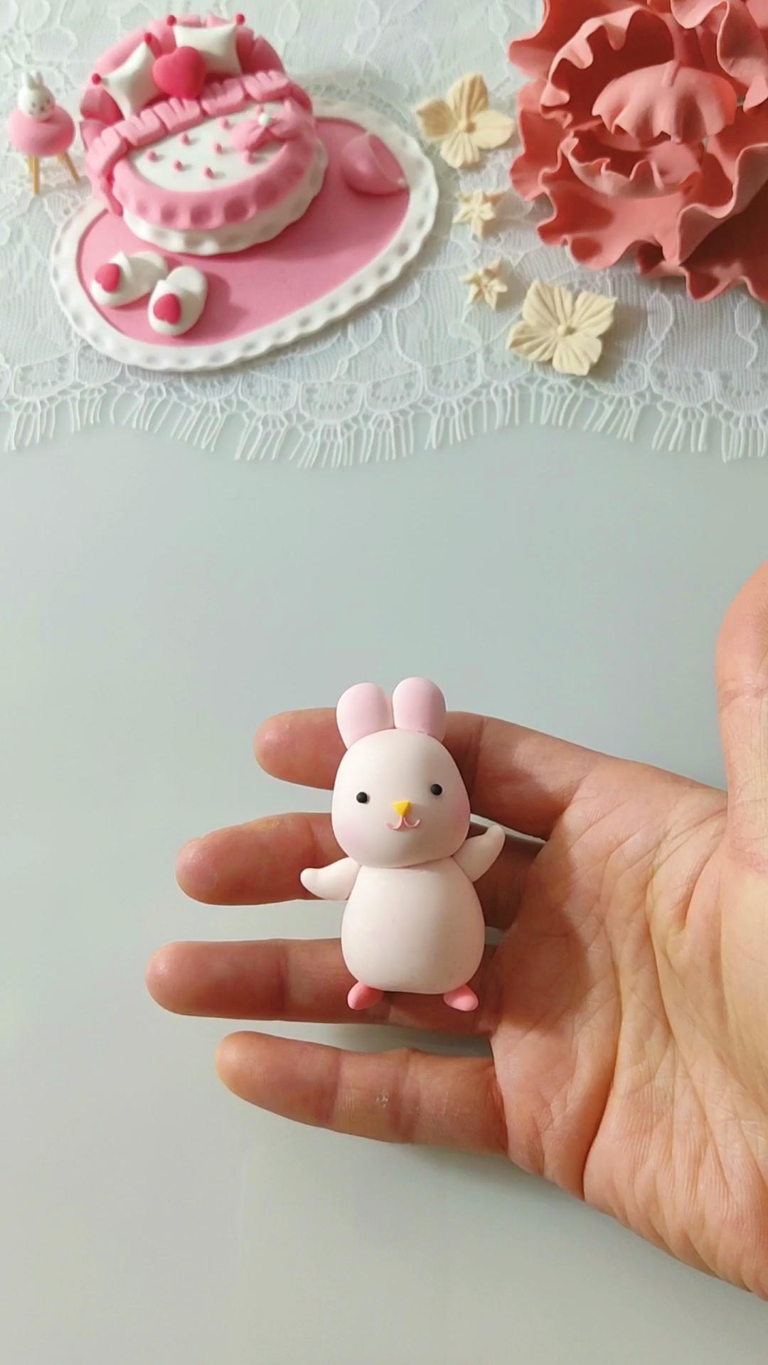 盲盒#潮玩!手工超轻粘土,盲盒momoko摸摸兔,兔兔怎么可以辣么爱?