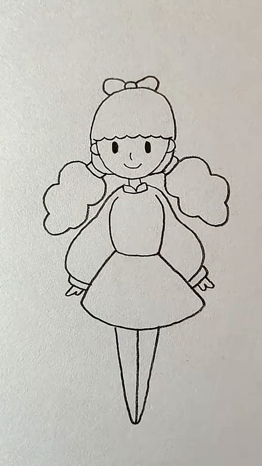 简笔画#画漂亮的青春少女