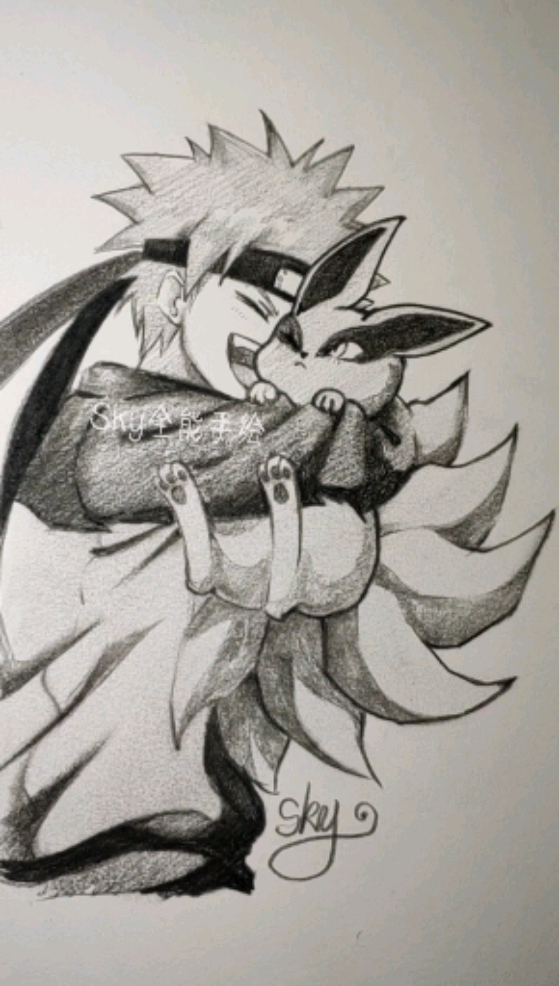 火影忍者手绘火影忍者人物鸣人和九尾兽跟我一起来画一画