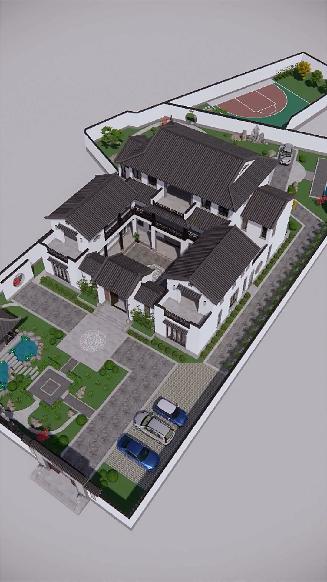 四合院#双立面设计的新中式四合院,有中式的典雅有现代的时尚