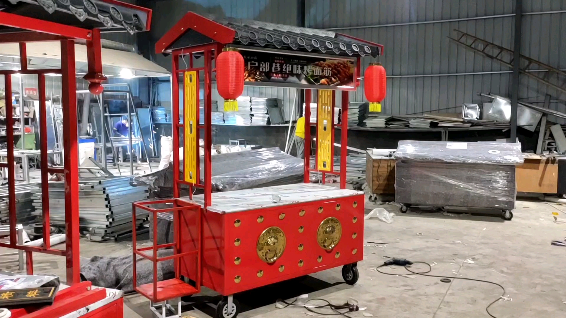烤面筋复古花车餐车小吃车油炸摆摊夜市炸串手推车网红摆摊神车生产