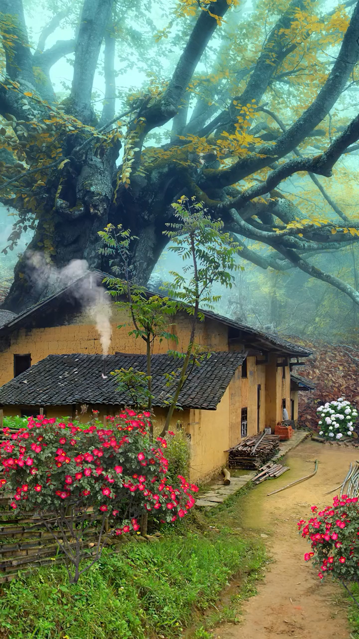 一间瓦房,一缕炊烟,人间烟火气,最抚凡人心,也许老家并不便利