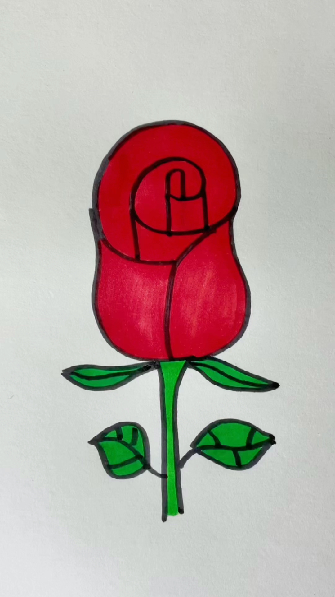 简笔画#玫瑰花这样画最简单哦