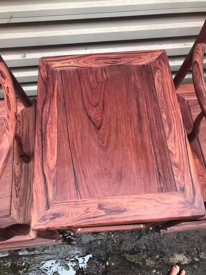 白酸枝「奥氏黄檀」南官帽椅三件套