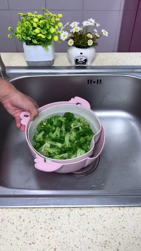 厨房旋转洗菜沥水篮洗水果沥水一体化#厨房好物
