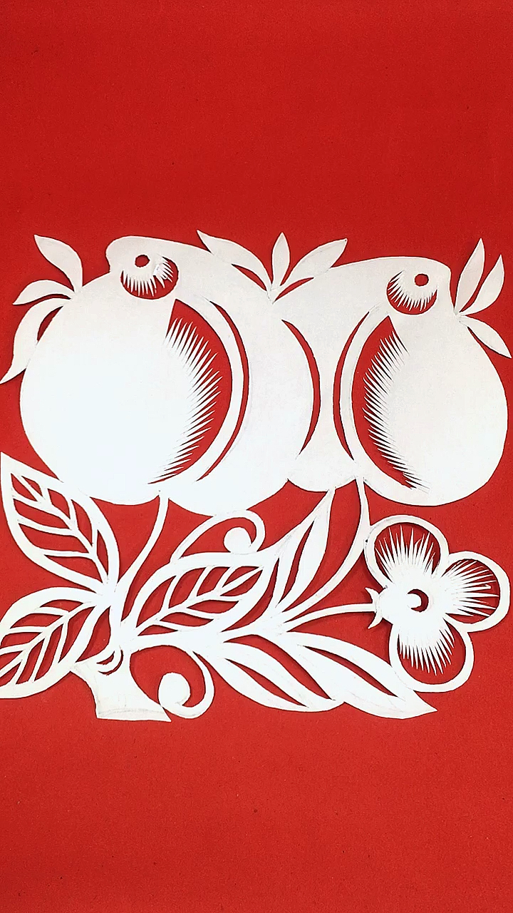 寿桃剪纸,祝您健康长寿