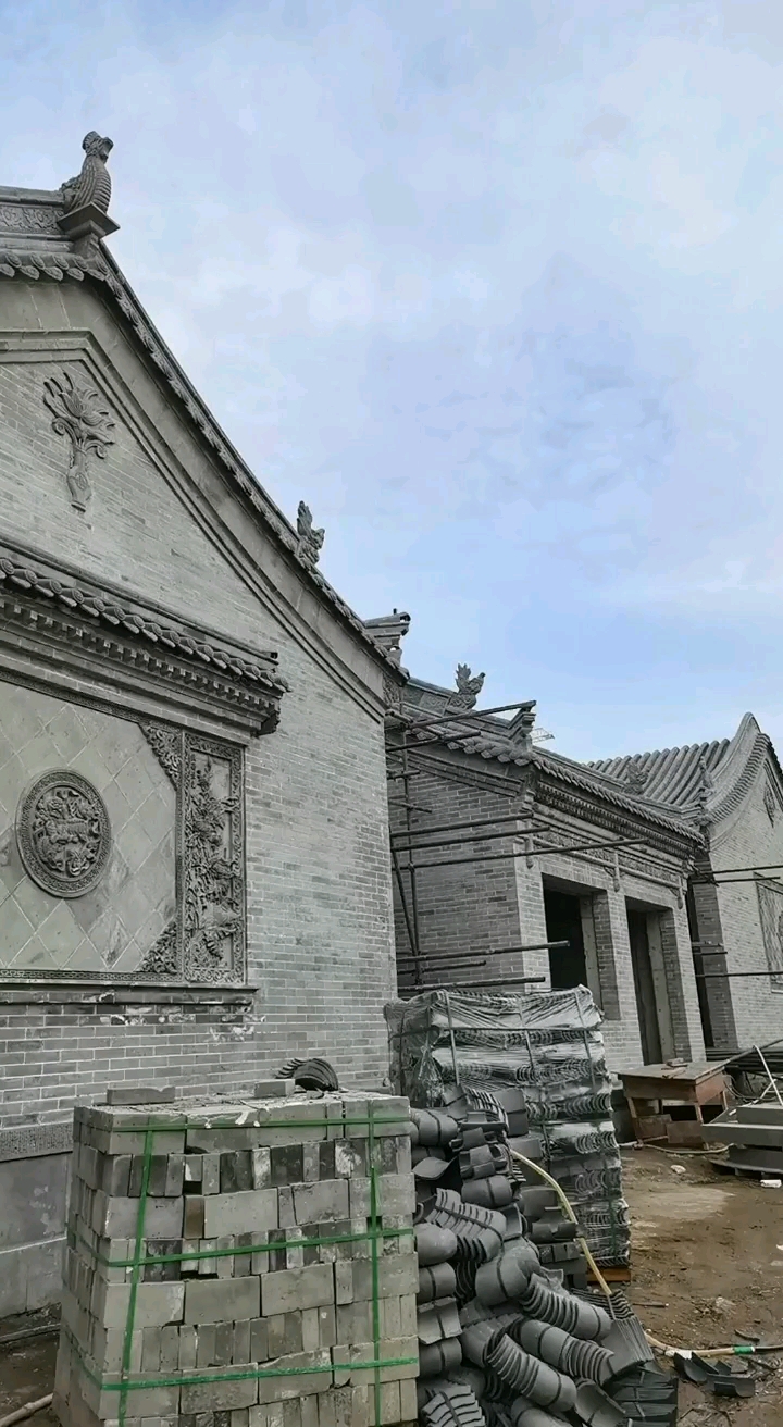 古建筑四合院#青砖,青瓦,砖雕批发,古建筑施工-度小视