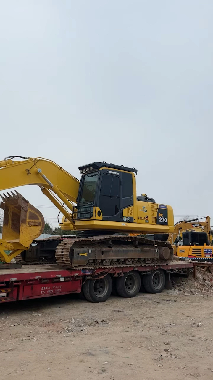 二手挖掘机个人#小松270挖掘机装车完毕,马上准备出发