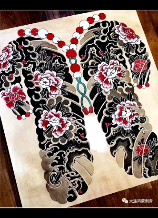 纹身#老传统开衫纹身手稿分享-度小视