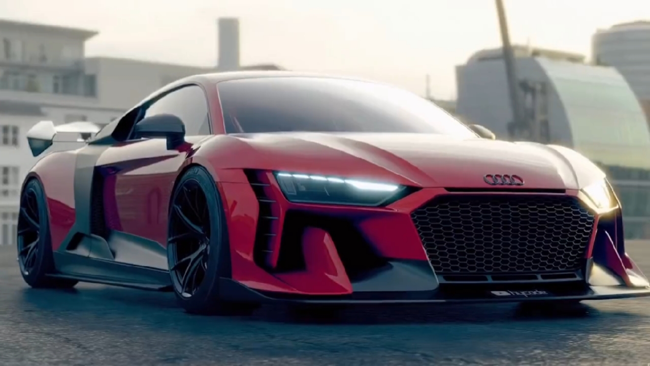 春日野餐好去处#2021款奥迪r8,这外观造型科技感十足,点个赞一人一辆