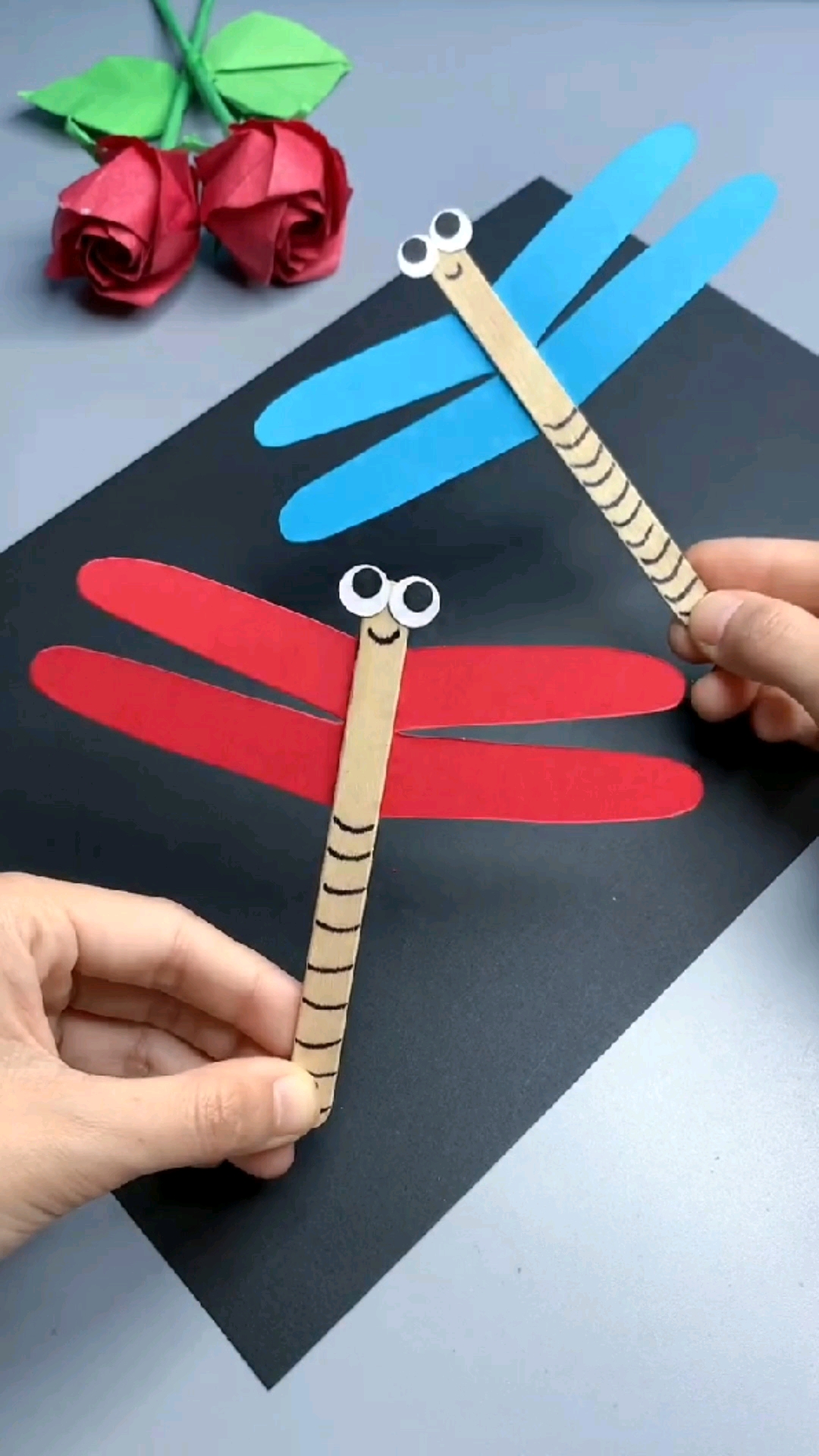 手工制作#http雪糕棒不要丢,可以做可爱的小蜻蜓,简单有创意-度小视