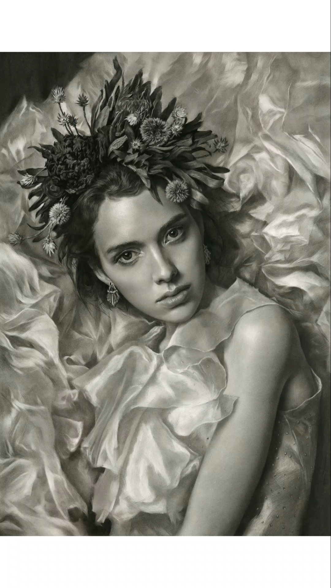 绘画#刘斌老师写实素描人物《花仙子》-度小视