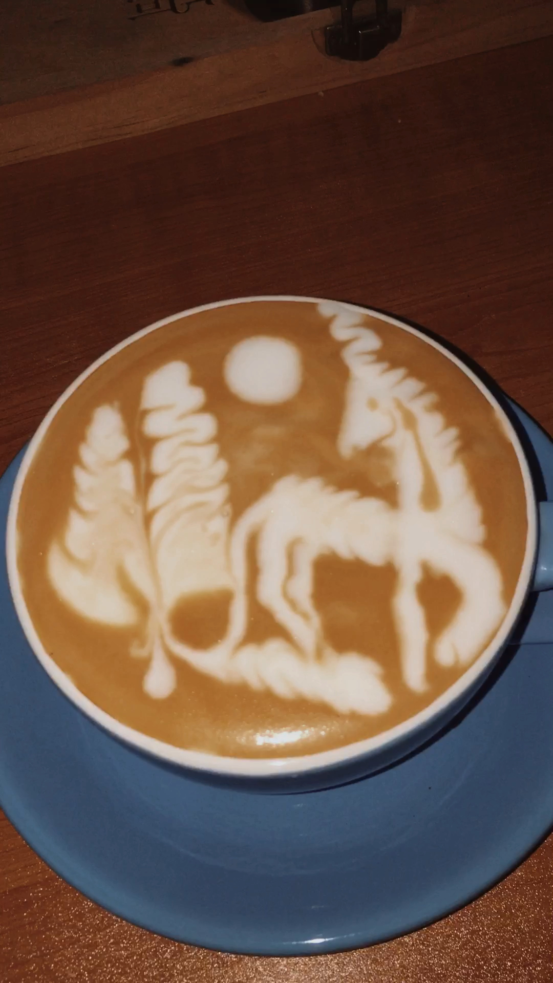 咖啡拉花咖啡独角兽一个很经典的图案