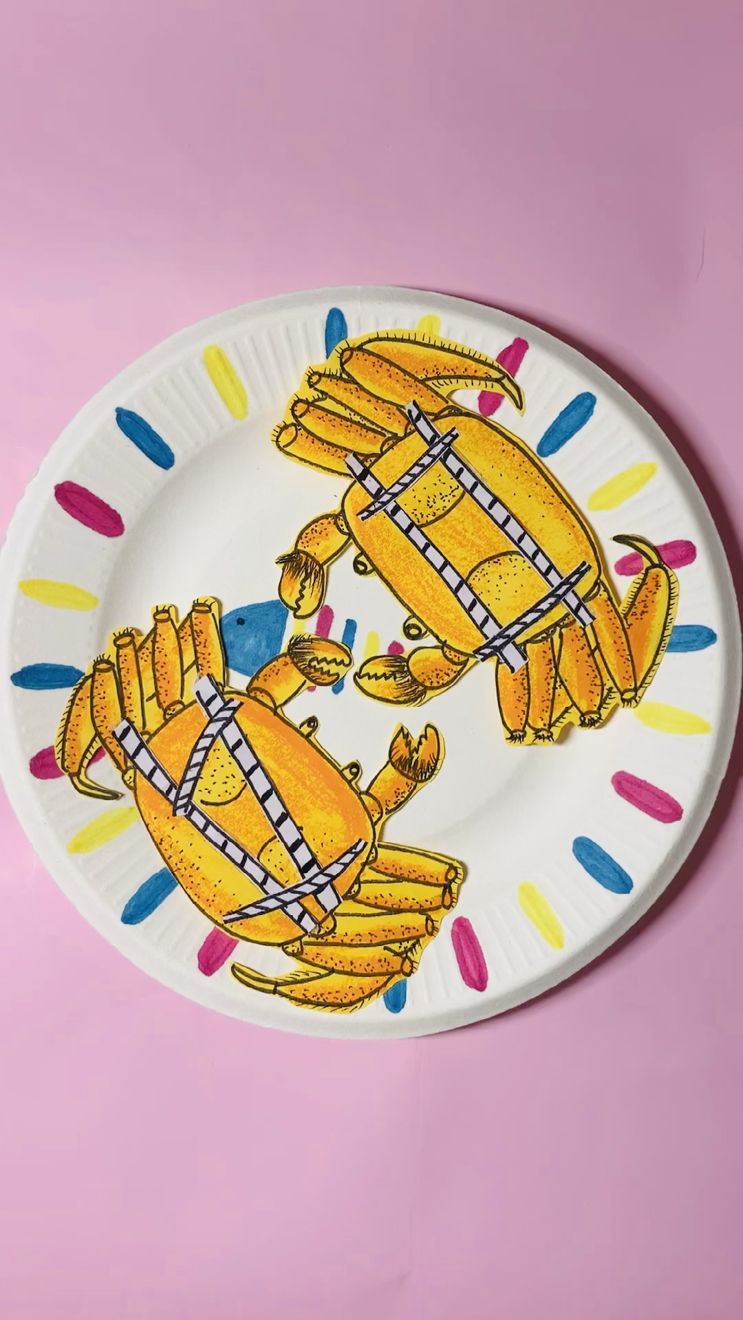 少儿创意美术#螃蟹创意画