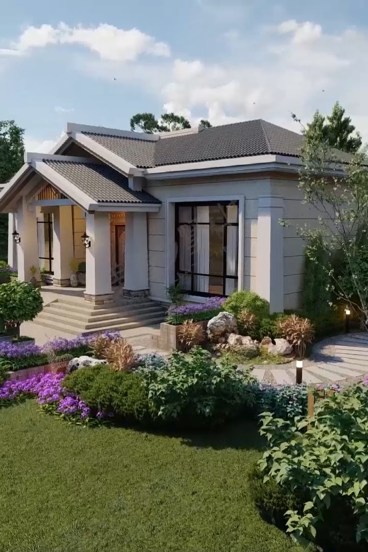 140平,3卧2卫,一层中式小院#农村自建房