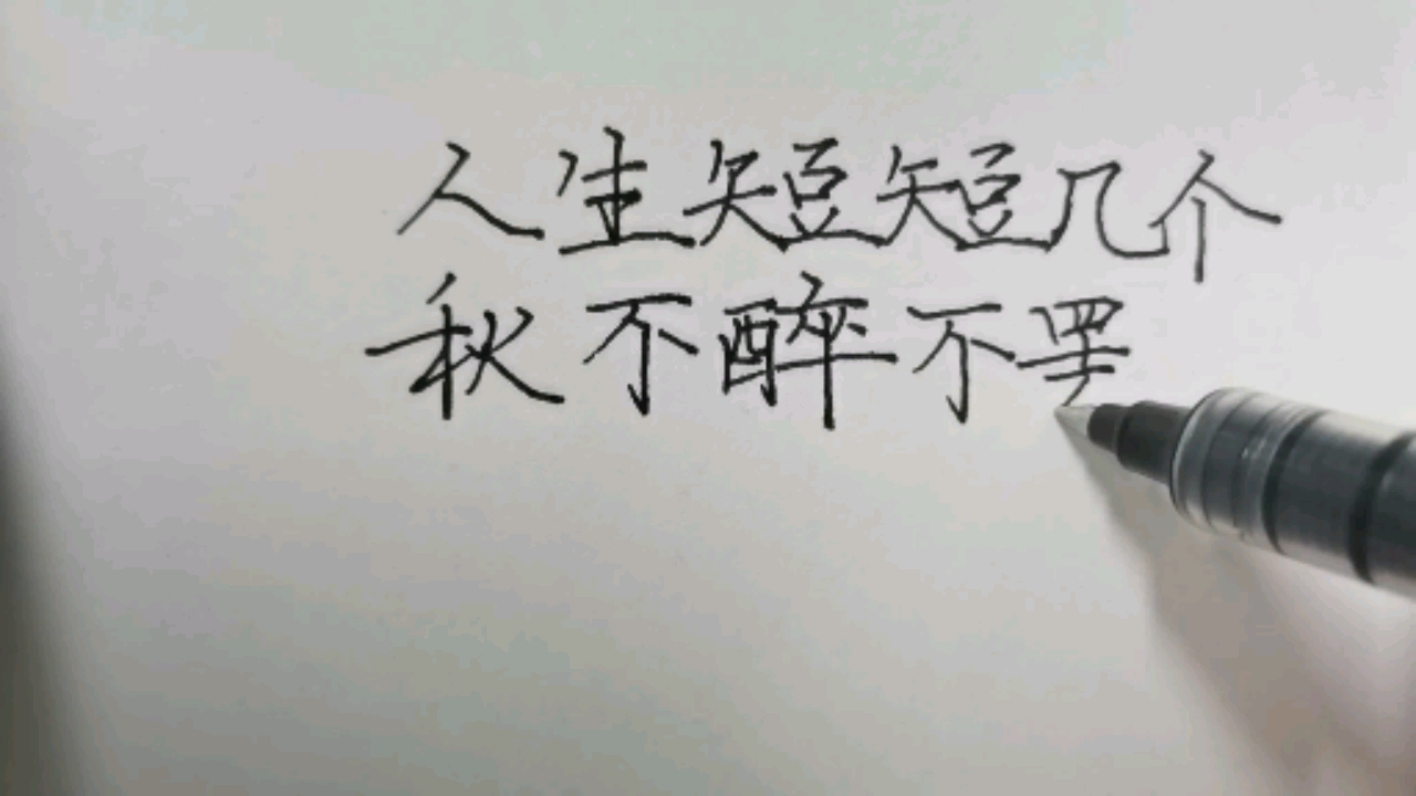 手寫文字#人生短短几個秋,不醉不罷休!