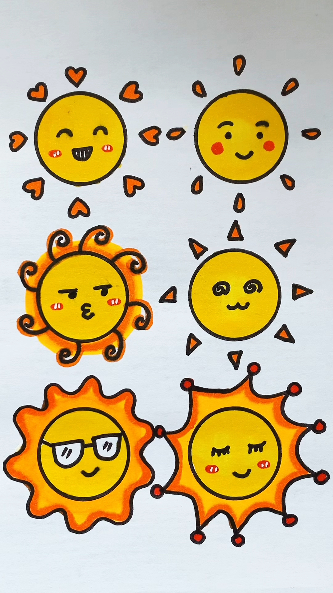 简笔画#圆画不同的太阳