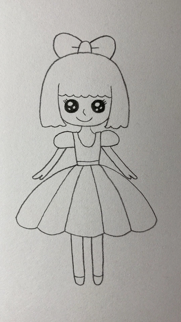 画可爱的短发小美女