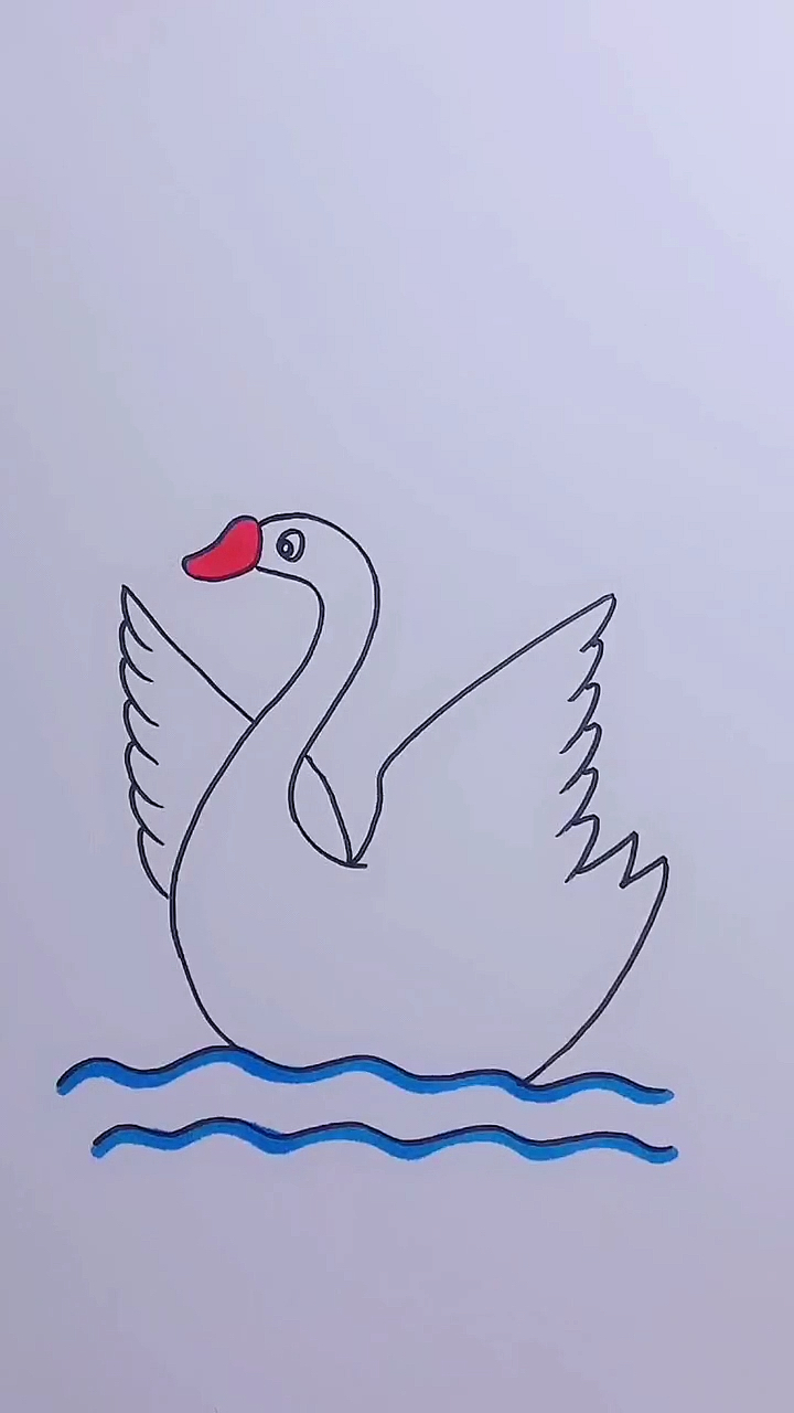 儿童画大白鹅简单图片