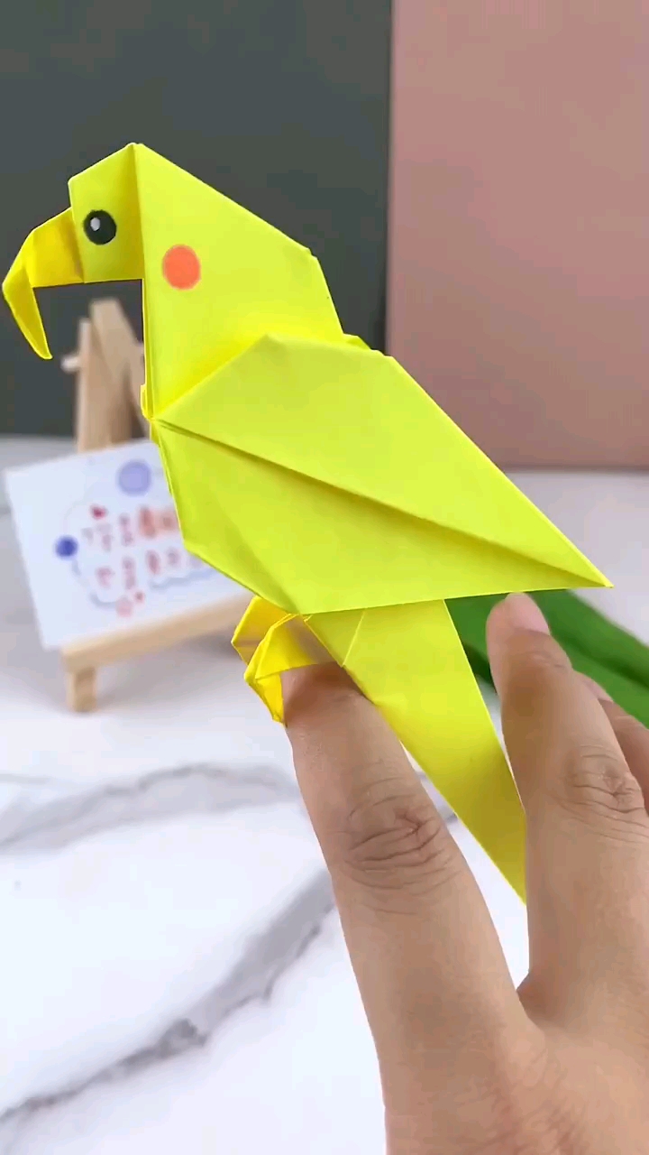 手工制作#惟妙惟肖的鹦鹉折纸,简单易学