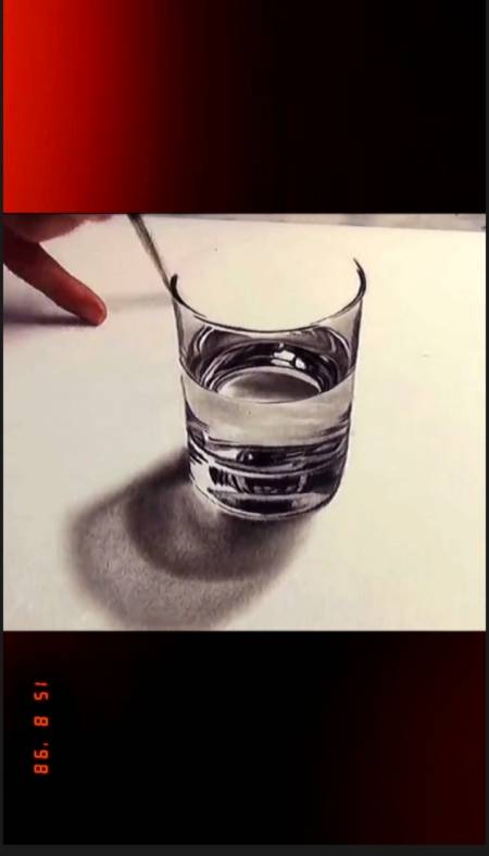 画画原来如此简单#逼真写实的3d水杯素描绘画,太厉害啦919991