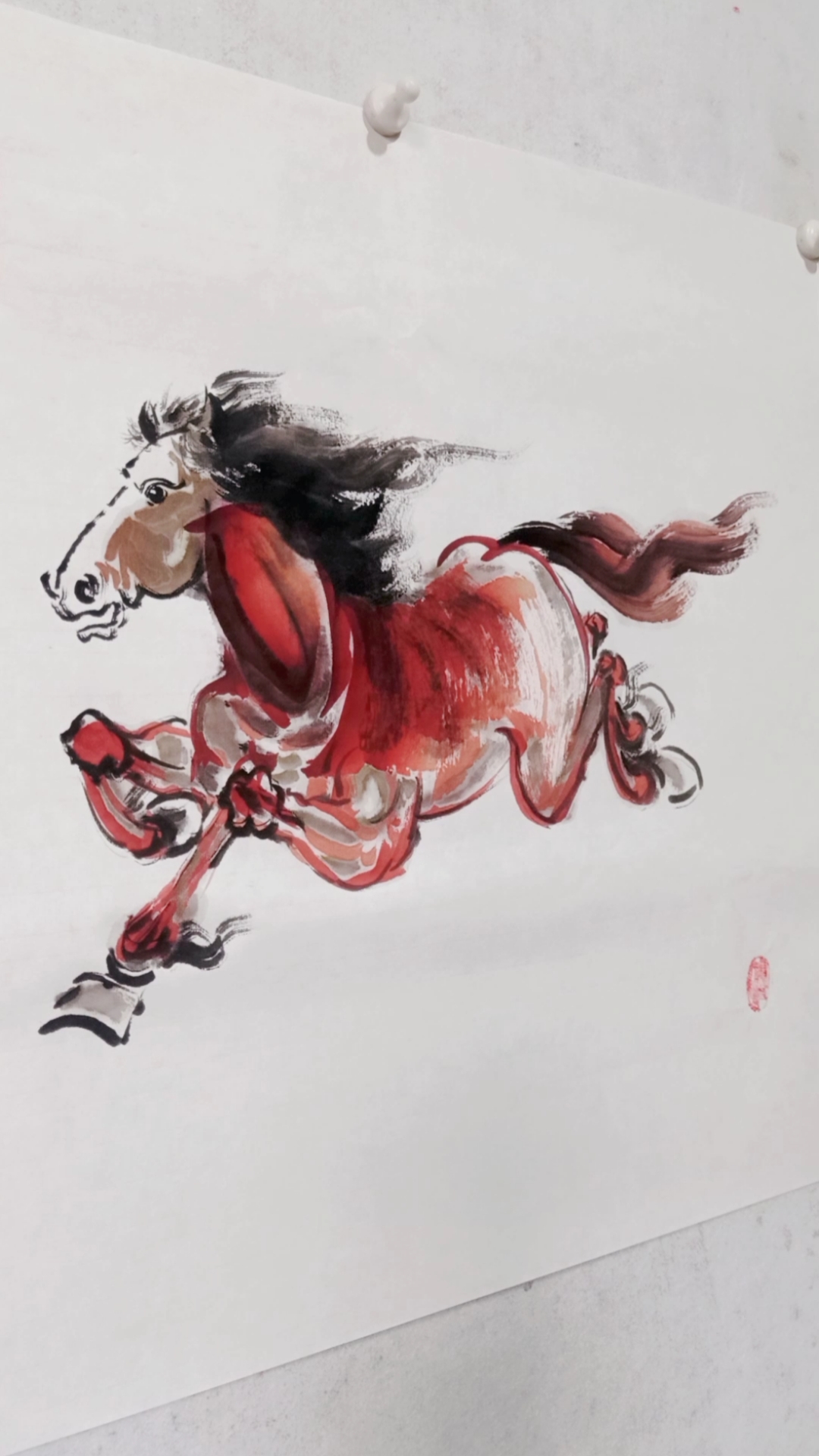 大写意国画,技法画奔马