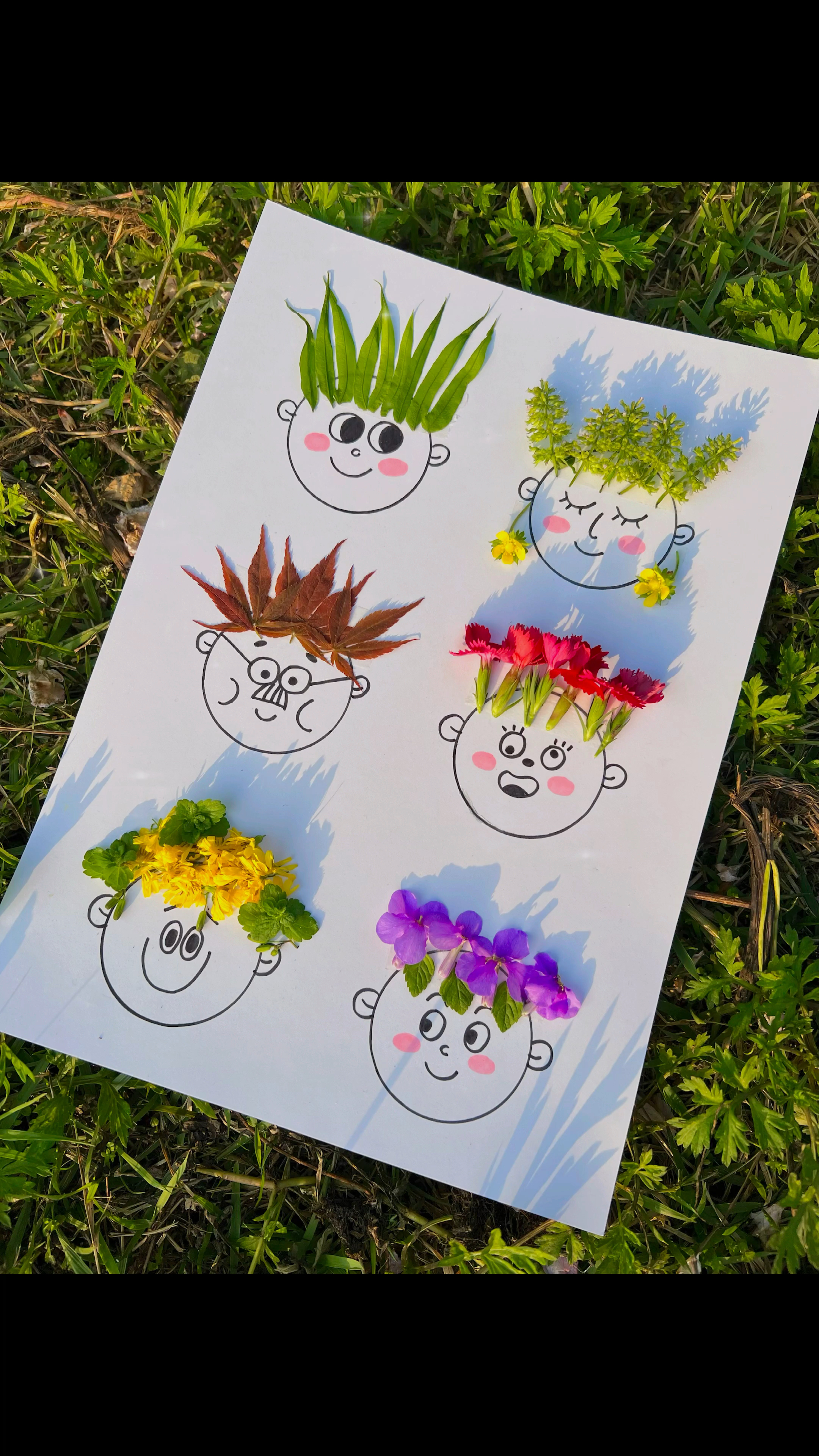 用春天的色彩给小人装饰头发吧亲子手工创意手工幼儿园手工自然美育