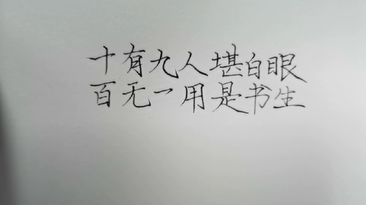 手写文字#百无一用是书生!