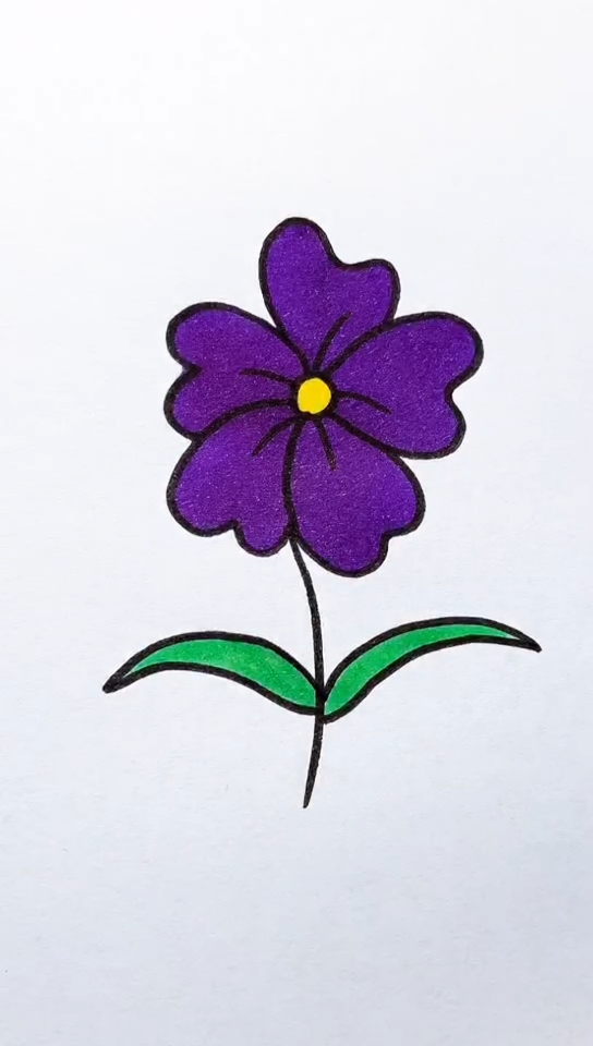 简笔画#爱心画小花