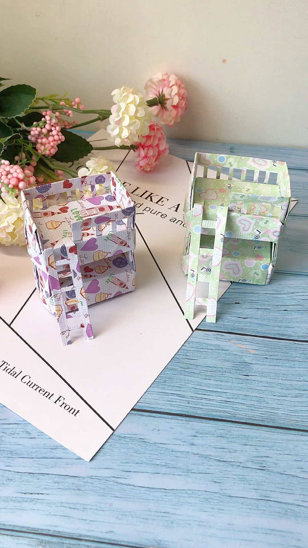 手工折纸双层床教程怀念小时候的上下铺