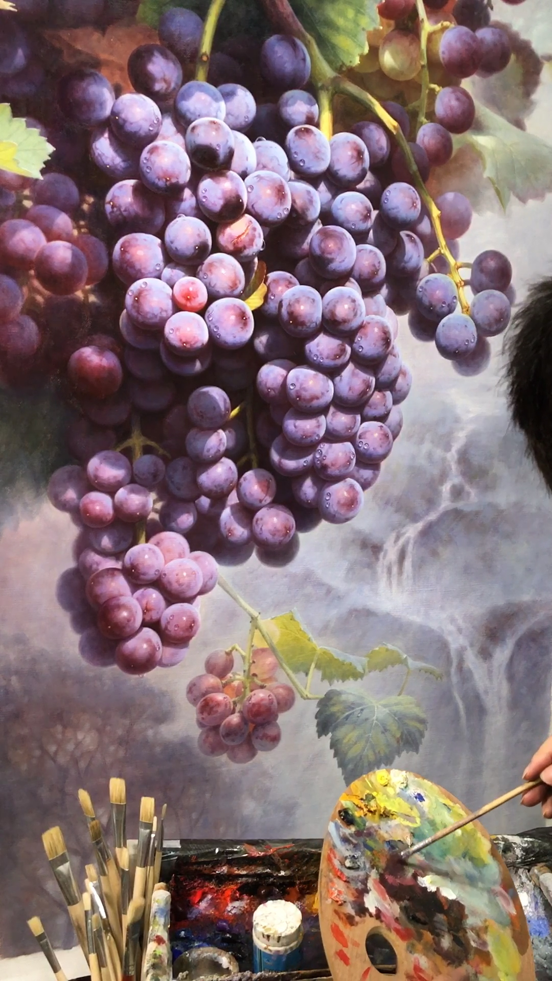 绘画#郑炳章油画葡萄