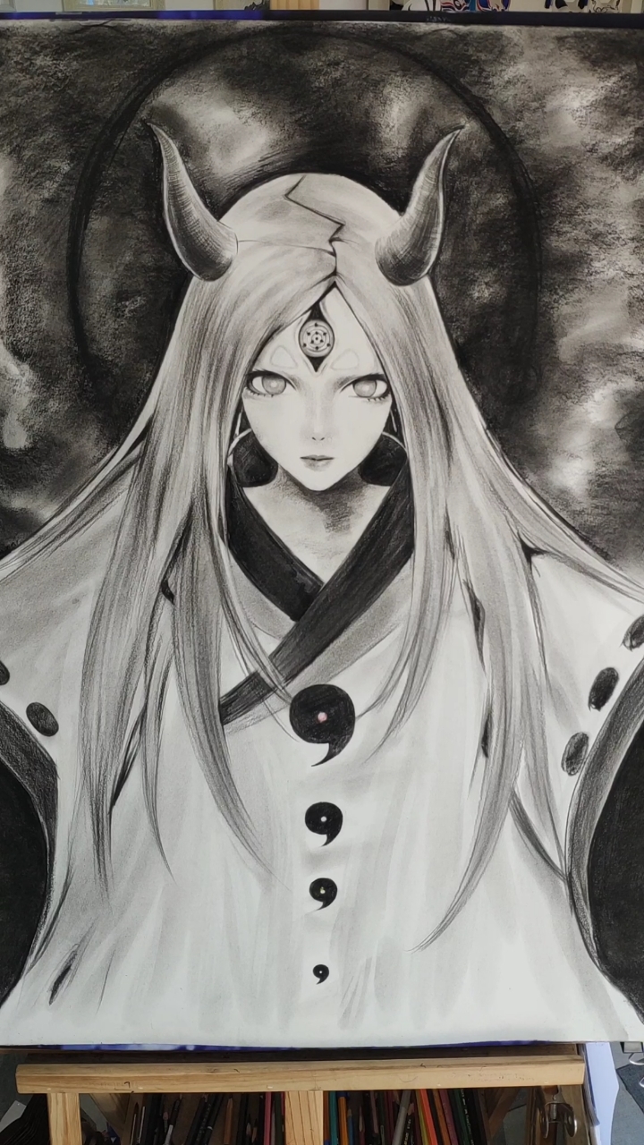 我要上热门#手绘火影忍者人物辉夜完成啦.