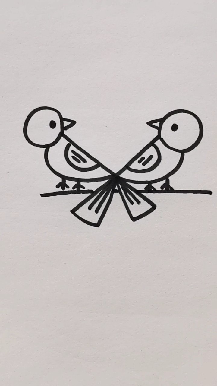 #简笔画#字母x画两只小鸟,快来试试